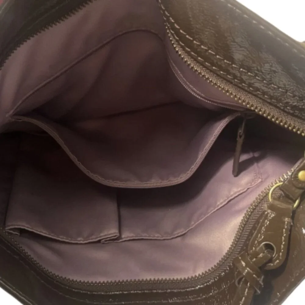 Coach Pre-loved Hobo Patent Leather Shoulder Bag